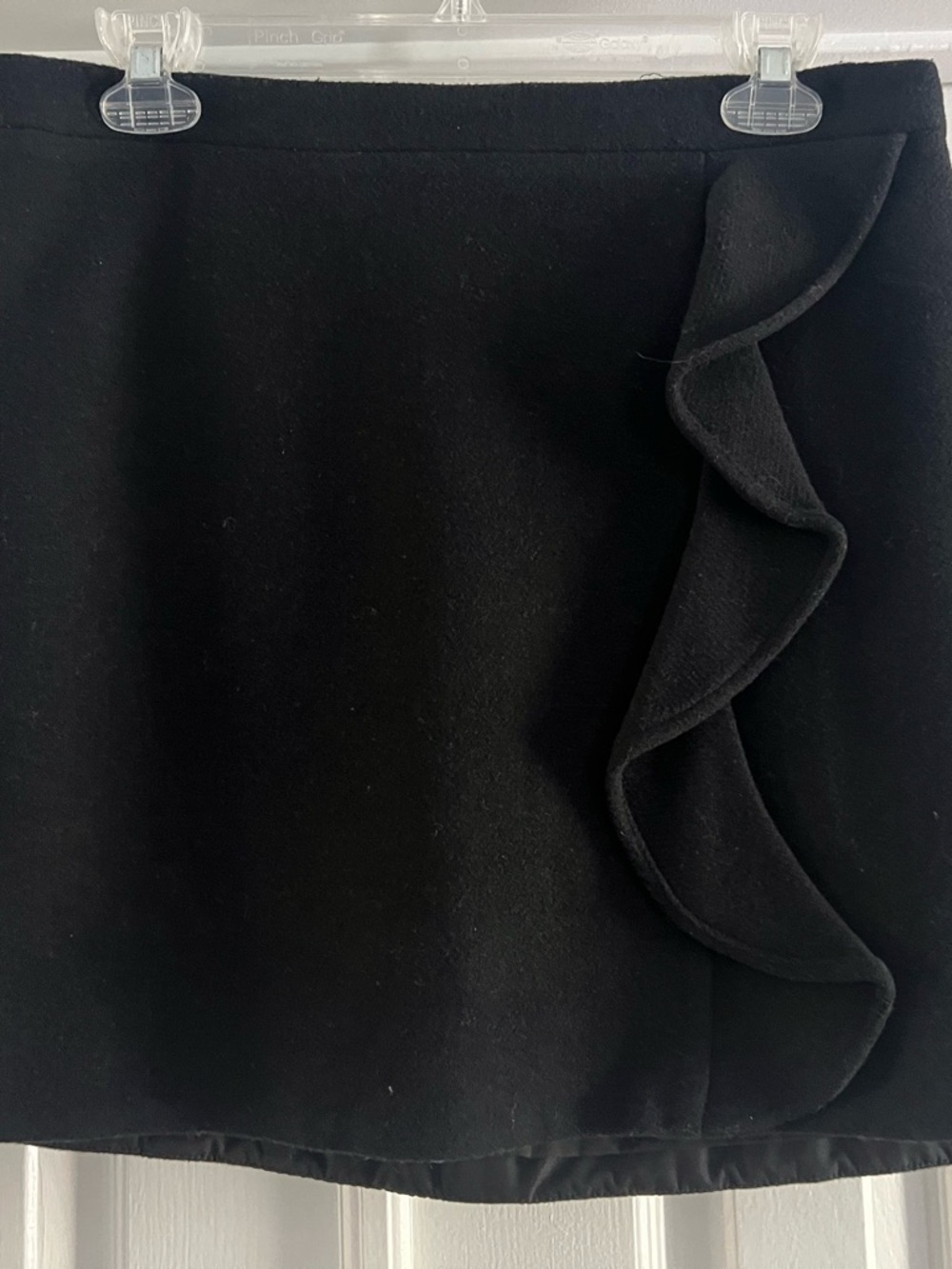 Black Ruffle Front Mini Skirt
